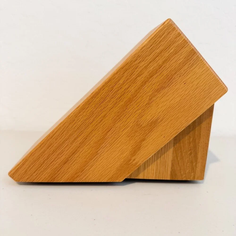 Cutco 4 Slot Knife Block Gallery Set Solid Oak Hard Wood Kitchen Made In The USA